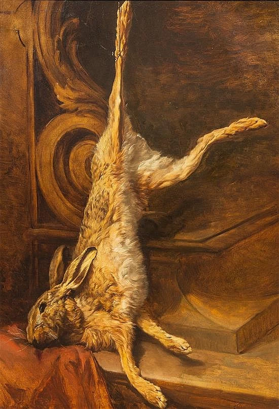 Léon Riesener - Natura morta con coniglio